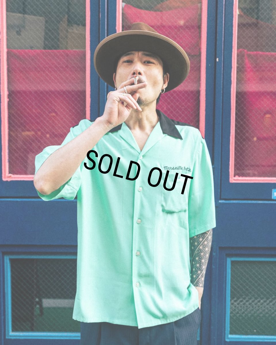 画像5: WACKO MARIA/THE PHOENICIAN SCHEME / 50'S OPEN COLLAR SHIRT（MINT）［50'Sオープンカラーシャツ-26春夏］ (5)