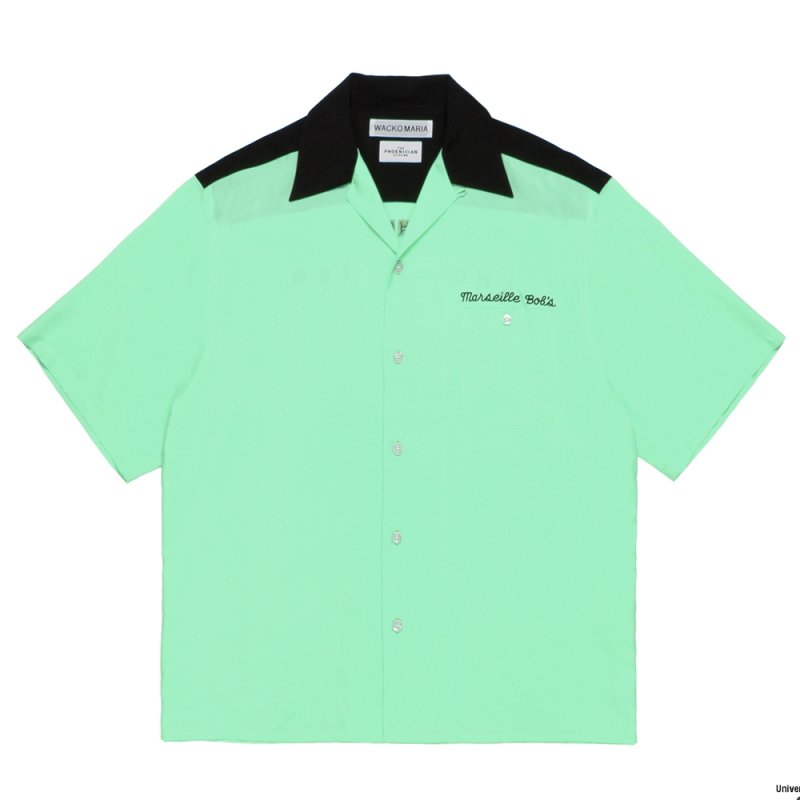 画像1: WACKO MARIA/THE PHOENICIAN SCHEME / 50'S OPEN COLLAR SHIRT（MINT）［50'Sオープンカラーシャツ-26春夏］