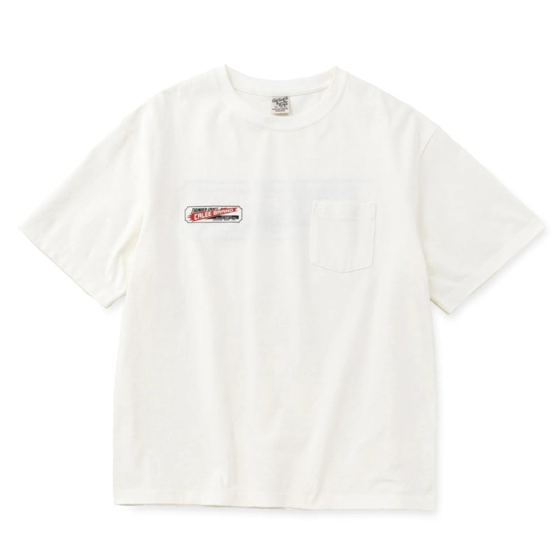 画像1: CALEE/VINTAGE TYPE THUNDER CRAFT POCKET TEE（WHITE）［プリントポケT-26春夏］