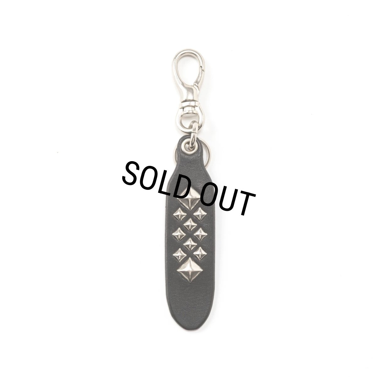 画像1: CALEE/STUDS LEATHER KEY RING ＜TYPE C＞（BLACK）［スタッズレザーキーリング-26春夏］ (1)