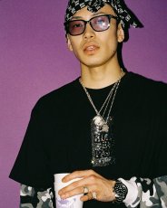 画像3: BlackEyePatch/RHINESTONE GRAYSCALE HWC LABEL TEE（BLACK） (3)