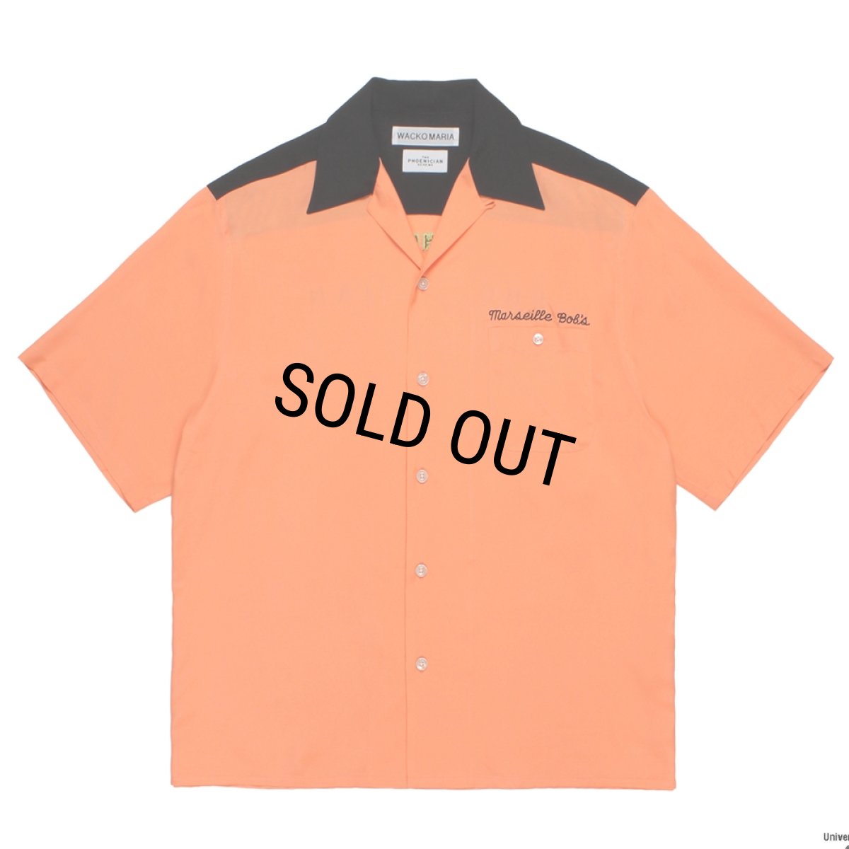 画像1: WACKO MARIA/THE PHOENICIAN SCHEME / 50'S OPEN COLLAR SHIRT（ORANGE）［50'Sオープンカラーシャツ-26春夏］ (1)