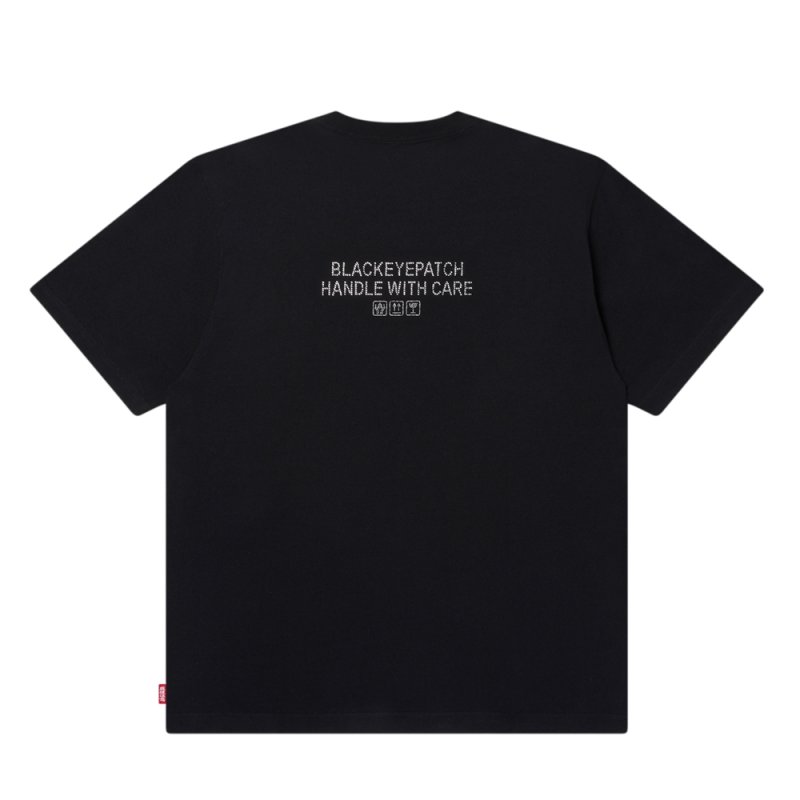 画像2: BlackEyePatch/RHINESTONE GRAYSCALE HWC LABEL TEE（BLACK）