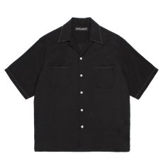 画像1: WACKO MARIA/50'S OPEN COLLAR SHIRT（BLACK）［ピンポイントステッチ50'Sオープンカラーシャツ-26春夏］ (1)