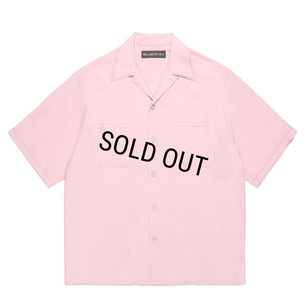 画像1: WACKO MARIA/50'S OPEN COLLAR SHIRT（PINK）［ピンポイントステッチ50'Sオープンカラーシャツ-26春夏］ (1)