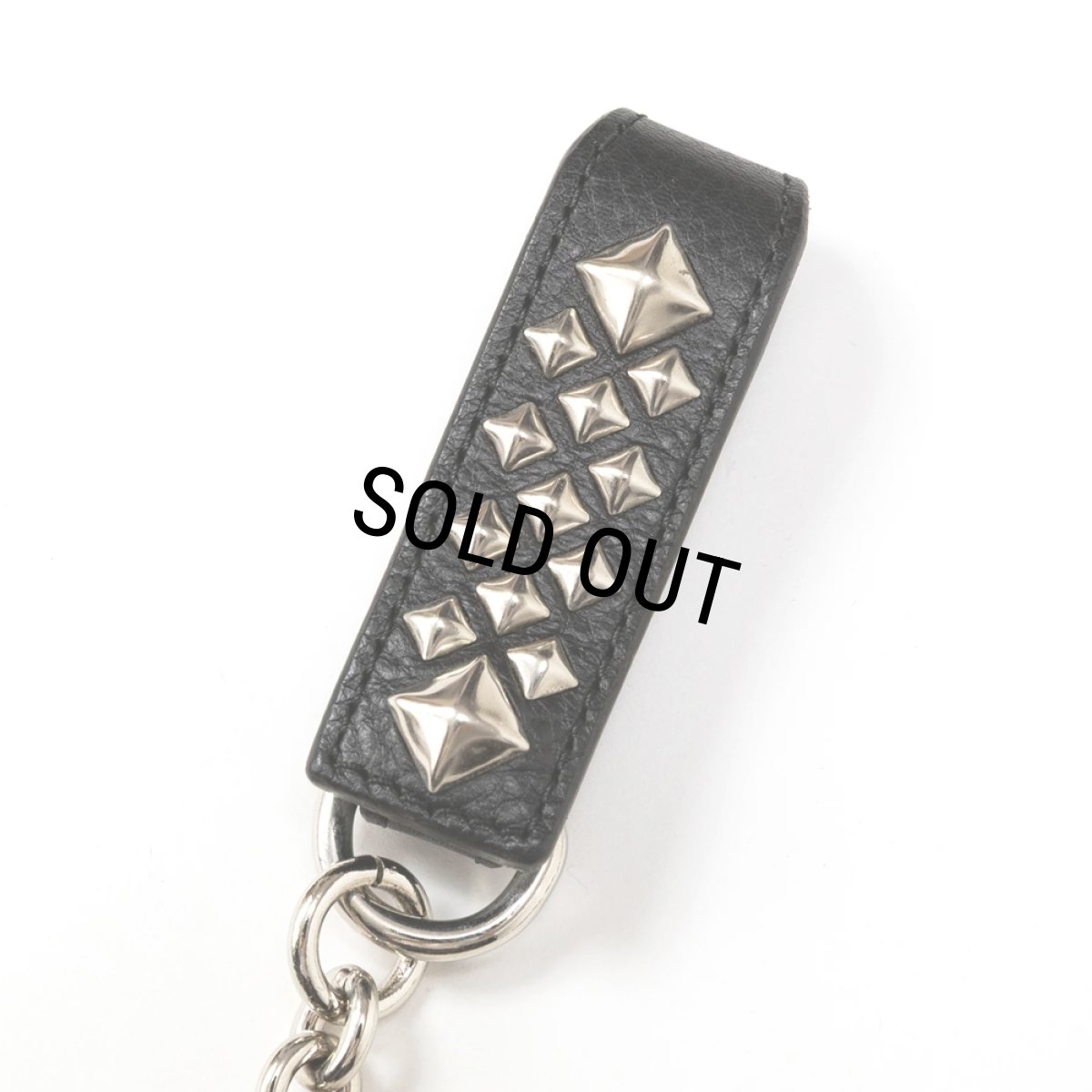 画像2: CALEE/STUDS LEATHER WALLET CHAIN（BLACK）［スタッズレザーウォレットチェーン-26春夏］ (2)