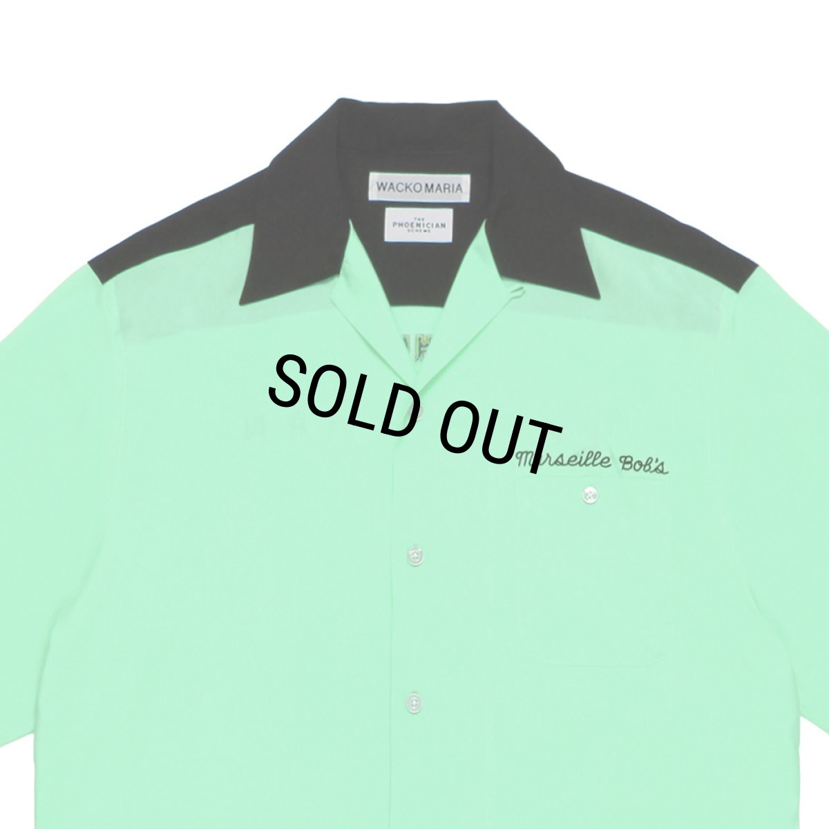 画像3: WACKO MARIA/THE PHOENICIAN SCHEME / 50'S OPEN COLLAR SHIRT（MINT）［50'Sオープンカラーシャツ-26春夏］ (3)