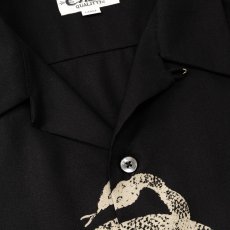 画像4: CALEE/SNAKE PATTERN PANEL S/S SH（BLACK）［スネークパターンシャツ-26春夏］ (4)