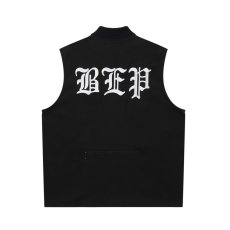 画像1: BlackEyePatch/3 LETTER OE WASHED BIKER VEST（BLACK） (1)