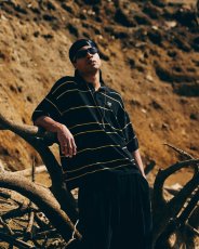 画像2: TIGHTBOOTH/BORDER KNIT POLO（Black）［ボーダーニットポロ-26春夏］ (2)