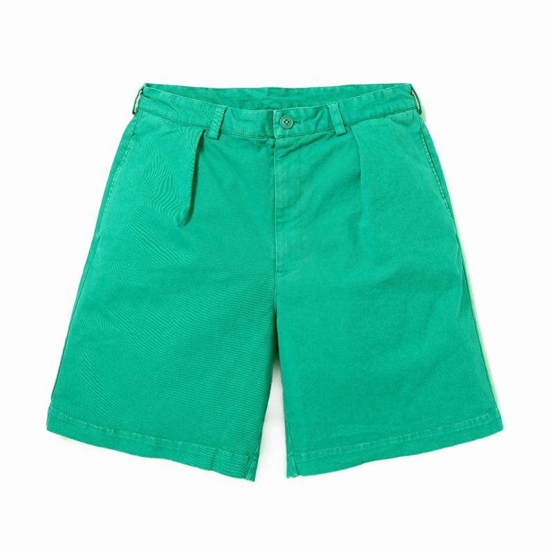 画像1: CHALLENGER/PIGMENT CHINO SHORTS（GREEN）［ピグメントチノショーツ-26春夏］
