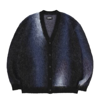 ROTTWEILER/PATTERNED CARDIGAN（NAVY）［パターンドモヘア