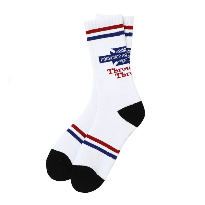 画像1: PORKCHOP/BAR&SHIELD SOX（WHITE）［バー&シールドソックス-26春夏］