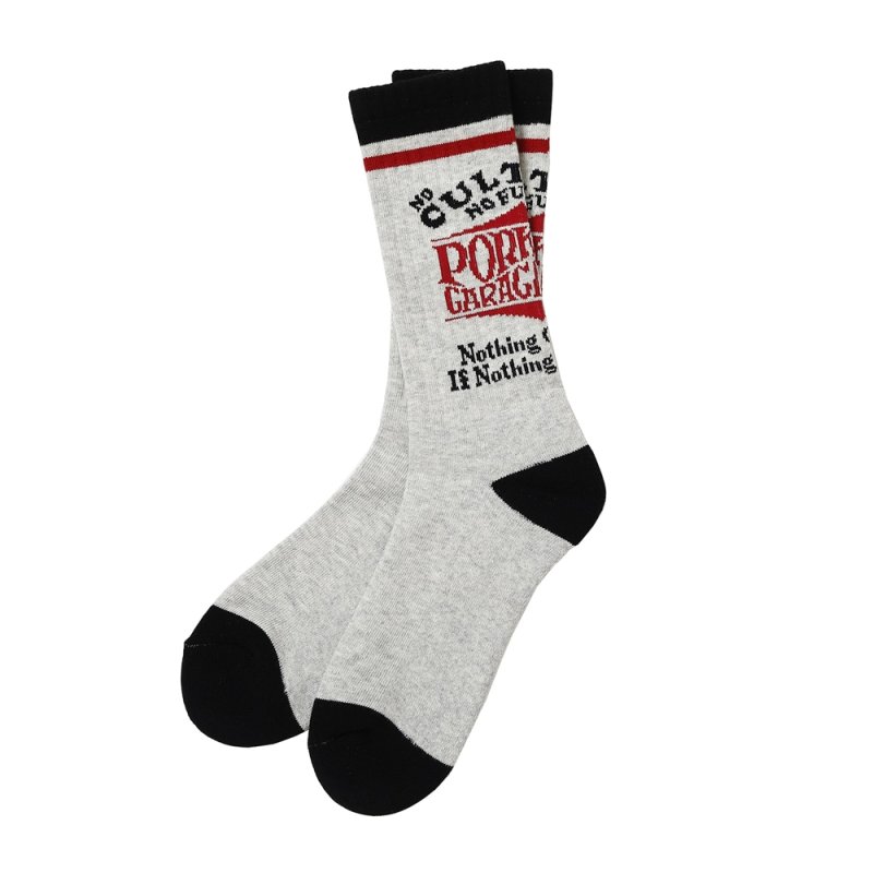 画像1: PORKCHOP/WAVE LOGO SOX（GRAY）［ウェーブロゴソックス-26春夏］