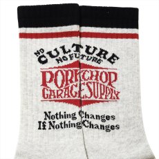 画像4: PORKCHOP/WAVE LOGO SOX（GRAY）［ウェーブロゴソックス-26春夏］ (4)