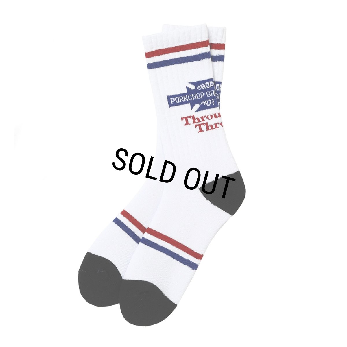 画像1: PORKCHOP/BAR&SHIELD SOX（WHITE）［バー&シールドソックス-26春夏］ (1)