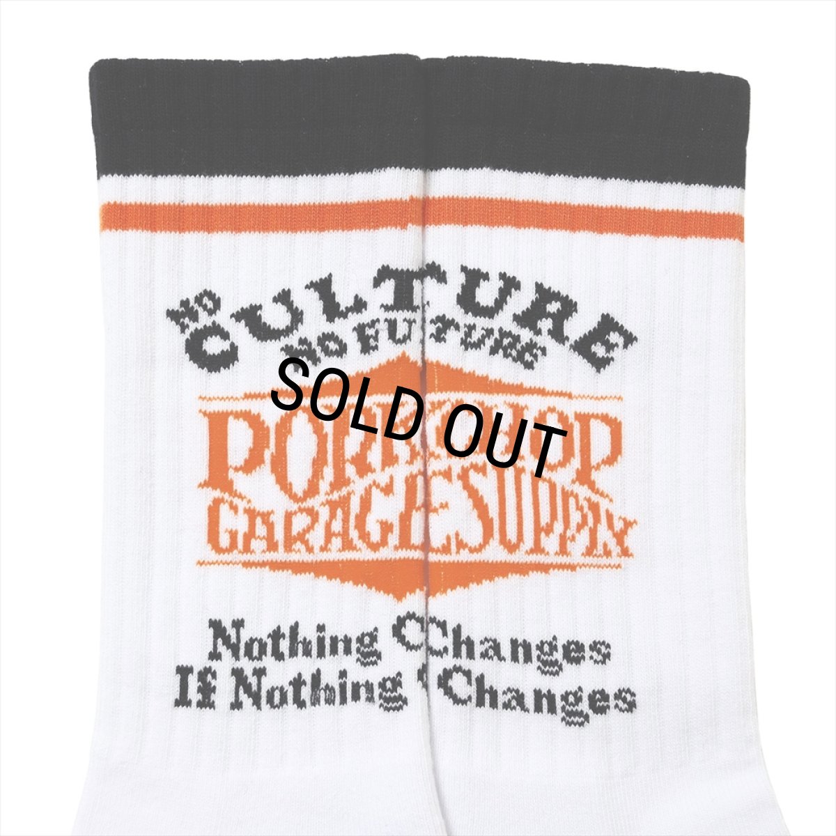 画像4: PORKCHOP/WAVE LOGO SOX（WHITE）［ウェーブロゴソックス-26春夏］ (4)