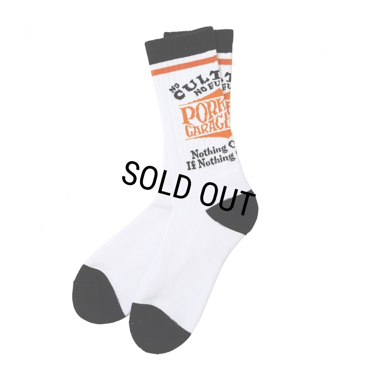 画像1: PORKCHOP/WAVE LOGO SOX（WHITE）［ウェーブロゴソックス-26春夏］ (1)