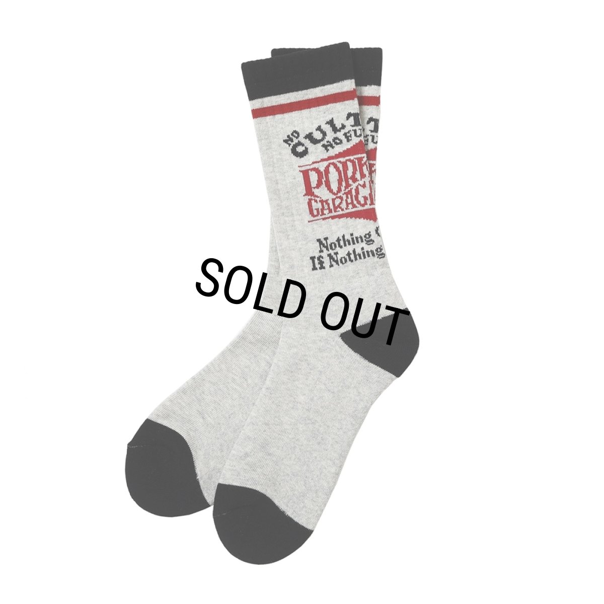 画像1: PORKCHOP/WAVE LOGO SOX（GRAY）［ウェーブロゴソックス-26春夏］ (1)