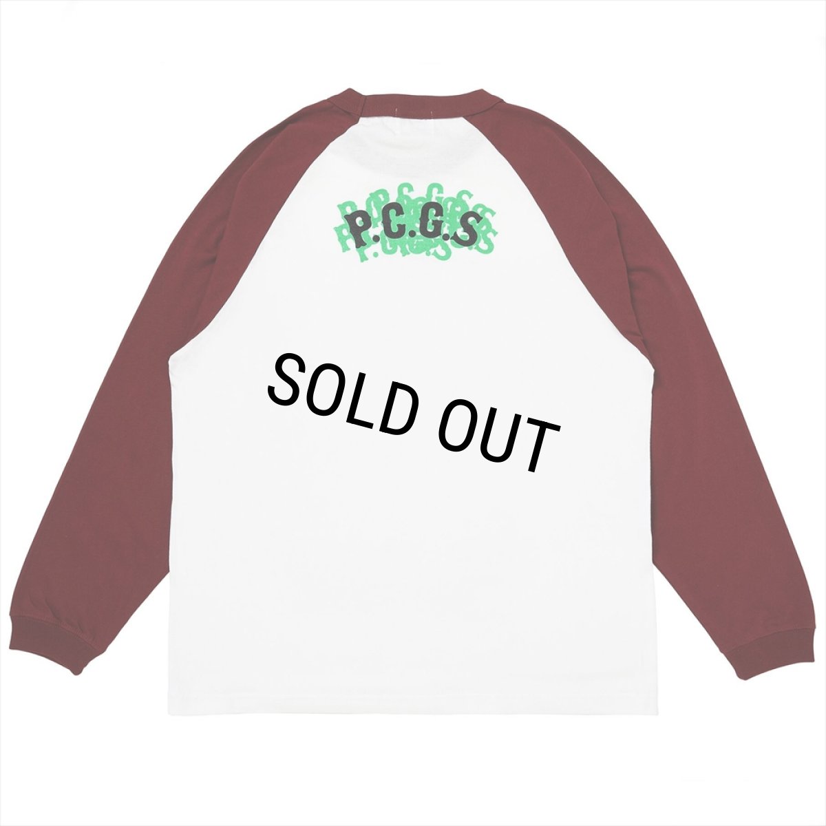 画像2: PORKCHOP/DEVIL FACE RAGLAN L/S TEE（BURGUNDY）［デビルフェイスラグラン長袖T-26春夏］ (2)