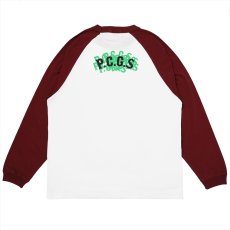 画像2: PORKCHOP/DEVIL FACE RAGLAN L/S TEE（BURGUNDY）［デビルフェイスラグラン長袖T-26春夏］ (2)