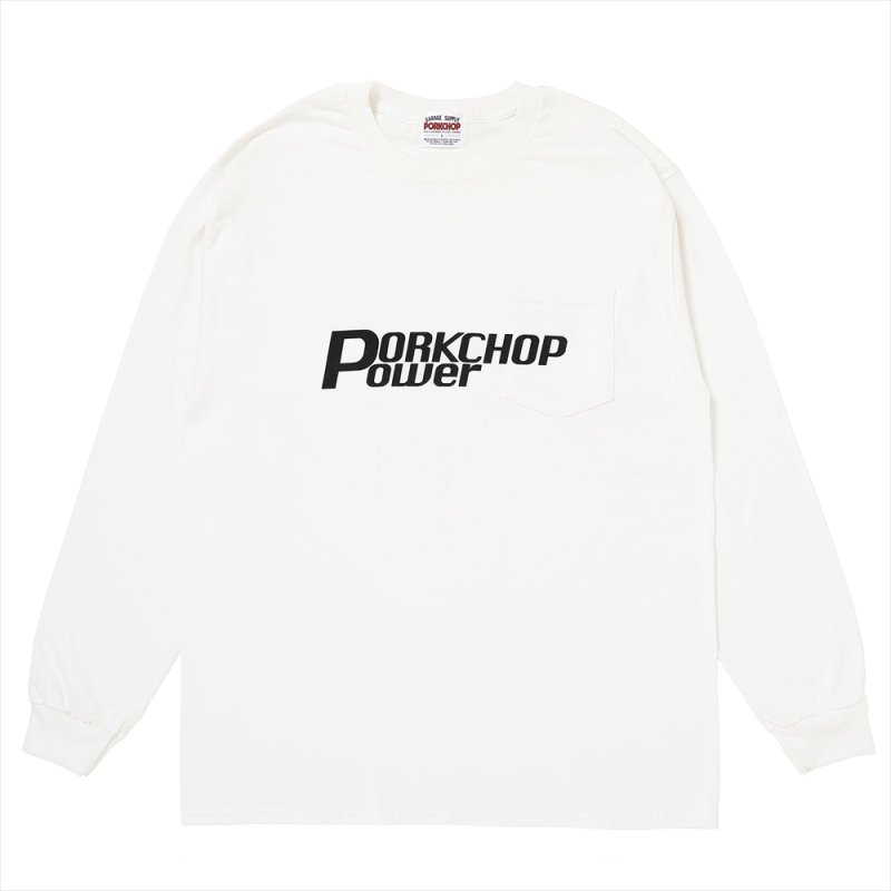 画像1: PORKCHOP/P POWER POCKET L/S TEE（WHITE）［Pパワーポケット長袖T-26春夏］