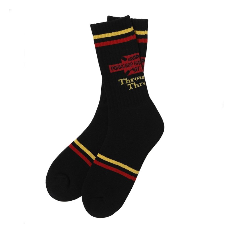 画像1: PORKCHOP/BAR&SHIELD SOX（BLACK）［バー&シールドソックス-26春夏］