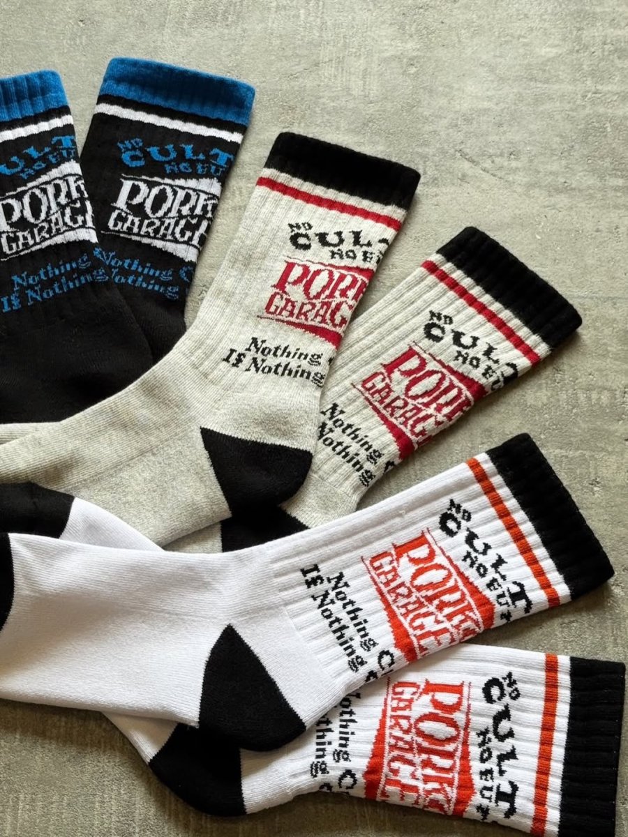 画像6: PORKCHOP/WAVE LOGO SOX（WHITE）［ウェーブロゴソックス-26春夏］ (6)
