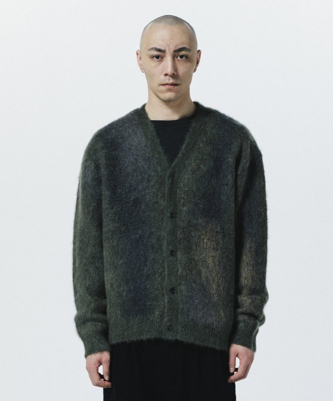 ROTTWEILER/PATTERNED CARDIGAN（GREEN）［パターンドモヘア