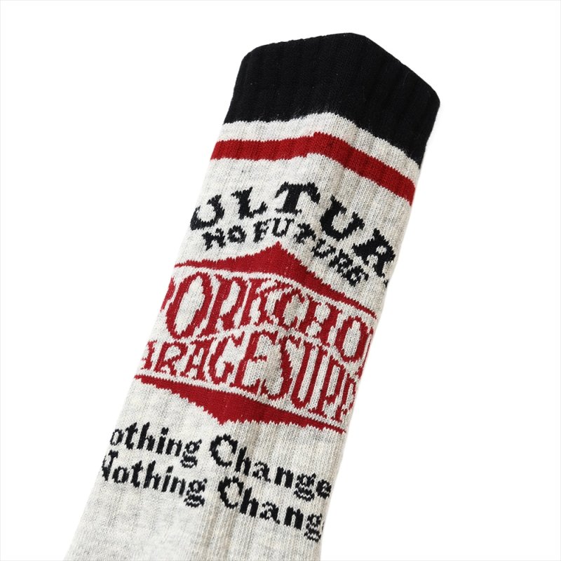 画像2: PORKCHOP/WAVE LOGO SOX（GRAY）［ウェーブロゴソックス-26春夏］
