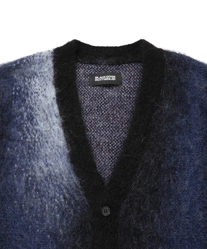ROTTWEILER/PATTERNED CARDIGAN（NAVY）［パターンドモヘア
