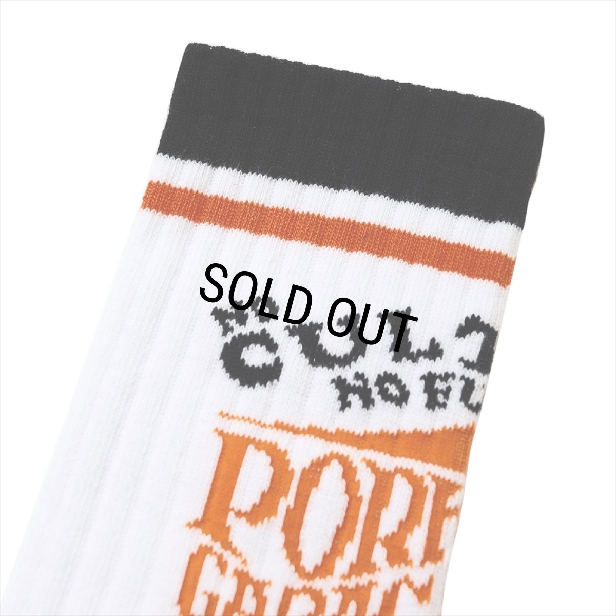 画像2: PORKCHOP/WAVE LOGO SOX（WHITE）［ウェーブロゴソックス-26春夏］ (2)