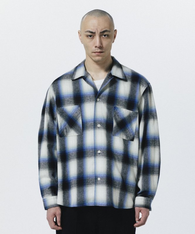 ROTTWEILER/R9 OMBRE CHECK SHIRT（BLUE）［オンブレチェックシャツ-26