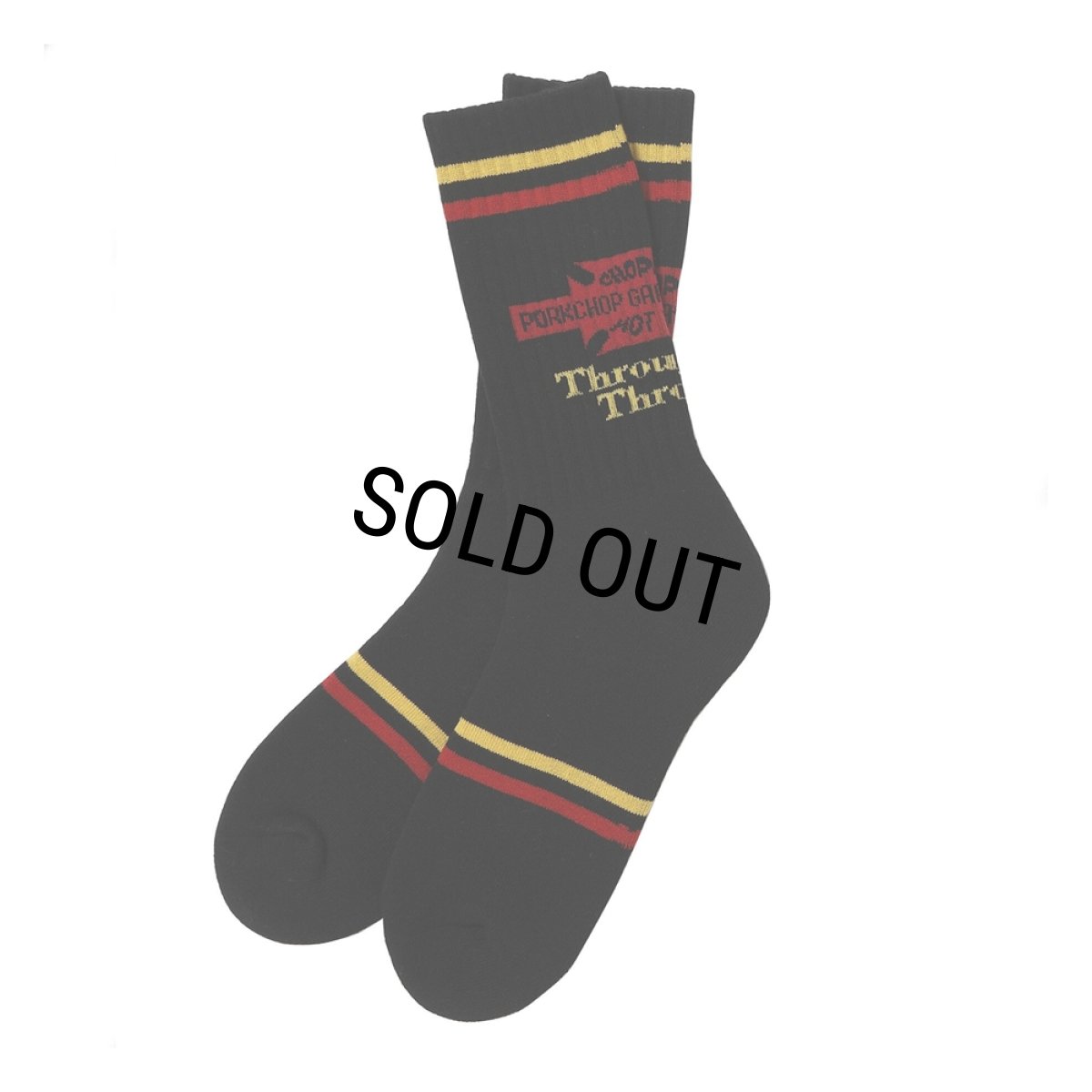 画像1: PORKCHOP/BAR&SHIELD SOX（BLACK）［バー&シールドソックス-26春夏］ (1)