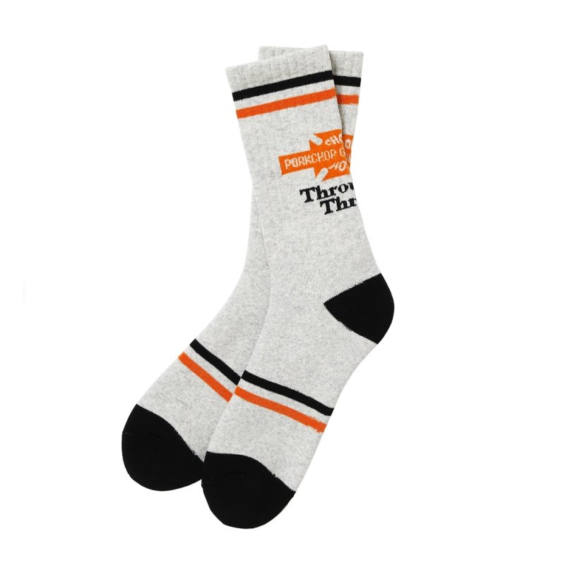 画像1: PORKCHOP/BAR&SHIELD SOX（GRAY）［バー&シールドソックス-26春夏］