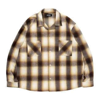 ROTTWEILER/R9 OMBRE CHECK SHIRT（BROWN）［オンブレチェックシャツ