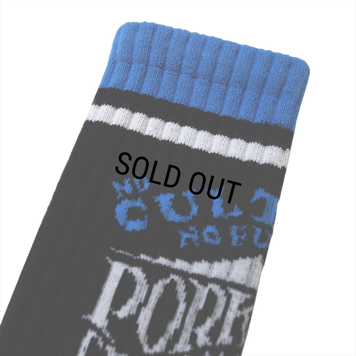 画像2: PORKCHOP/WAVE LOGO SOX（BLACK）［ウェーブロゴソックス-26春夏］ (2)