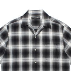 画像2: WACKO MARIA/OMBRE CHECK OPEN COLLAR SHIRT（GRAY）［オンブレチェックオープンカラーシャツ-26春夏］ (2)