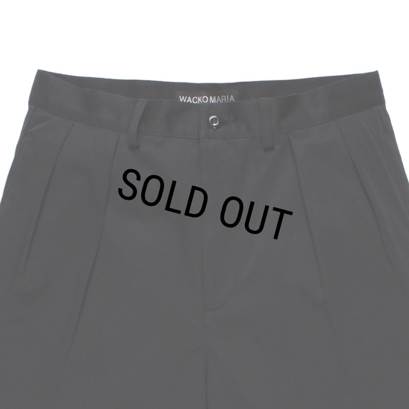 WACKO MARIA/DOUBLE PLEATED CHINO SHORT TROUSERS（BLACK