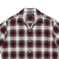 画像2: WACKO MARIA/OMBRE CHECK OPEN COLLAR SHIRT（BROWN）［オンブレチェックオープンカラーシャツ-26春夏］ (2)