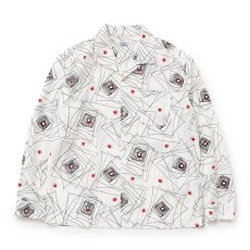 画像1: RATS/GEOMETRIC L/S SHIRT（WHITE）［ジオメトリックシャツ-26春夏］ (1)