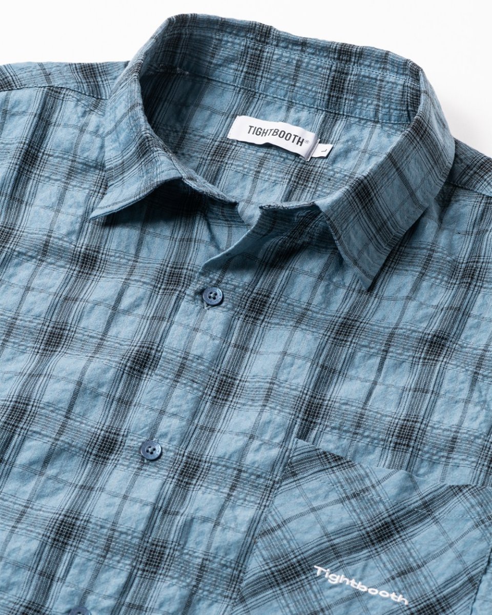 画像3: TIGHTBOOTH/PLAID S/S SHIRT（Sax）［チェックシャツ-26春夏］ (3)