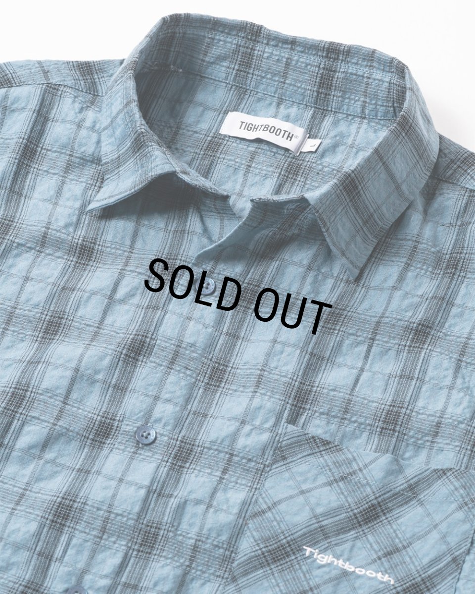 画像3: 【30%OFF】TIGHTBOOTH/PLAID S/S SHIRT（Sax）［チェックシャツ-26春夏］ (3)