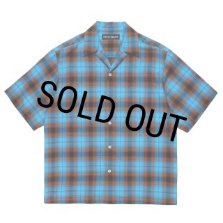 WACKO MARIA/OMBRE CHECK OPEN COLLAR SHIRT（BLUE）［オンブレ