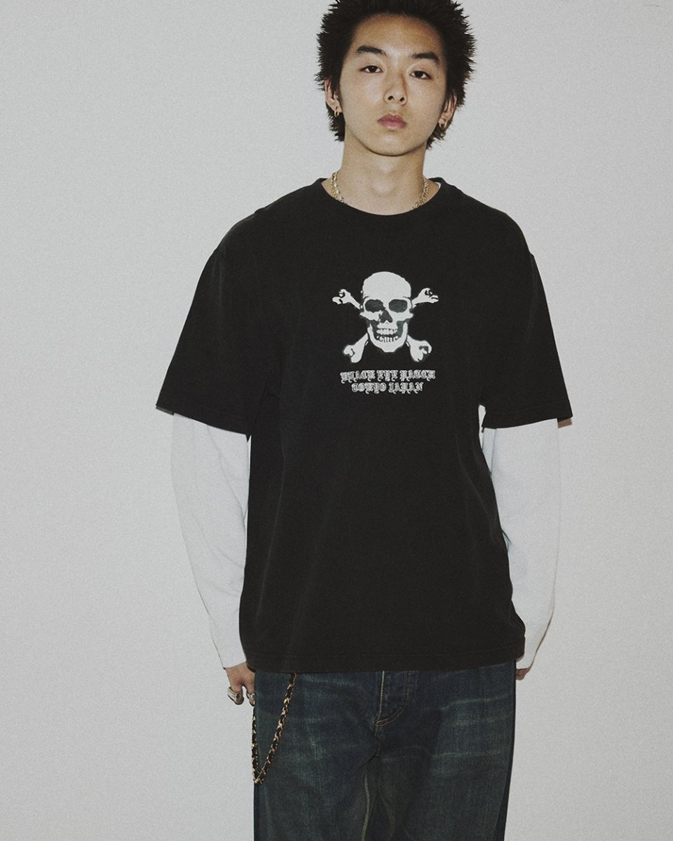 画像3: BlackEyePatch/CROSSBONES LAYERED THERMAL L/S TEE（BLACK/WHITE） (3)