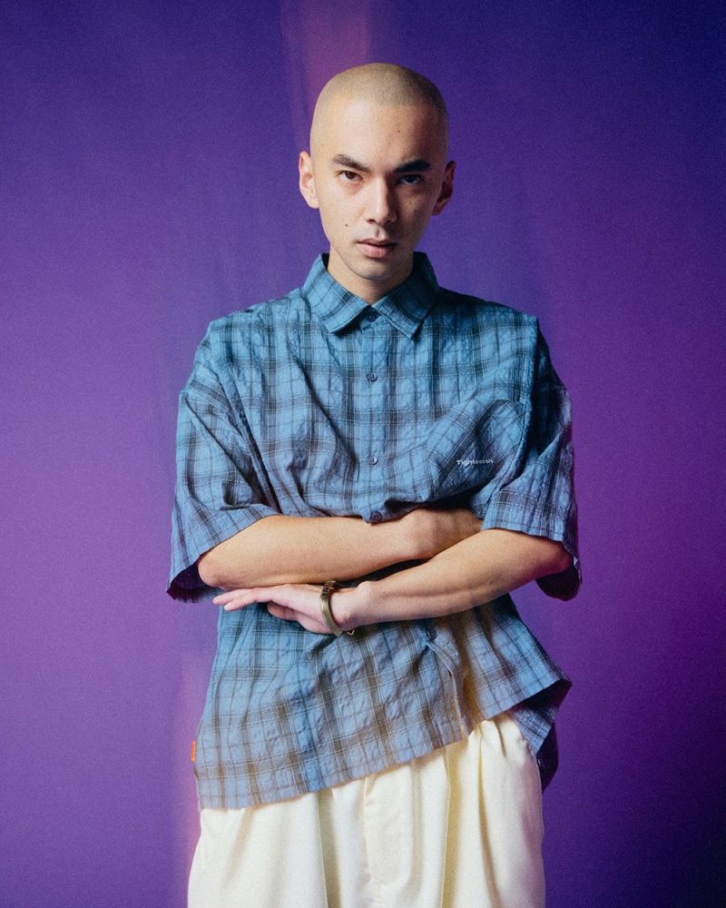 画像3: TIGHTBOOTH/PLAID S/S SHIRT（Sax）［チェックシャツ-26春夏］