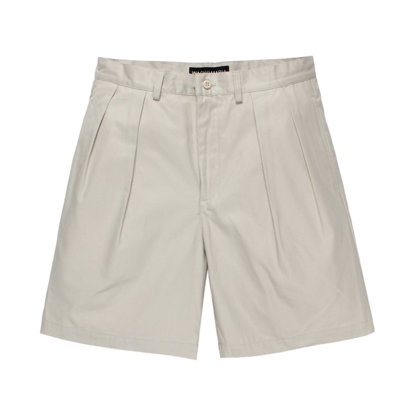 画像2: WACKO MARIA/DOUBLE PLEATED CHINO SHORT TROUSERS（BEIGE）［ツータックチノショーツ-26春夏］