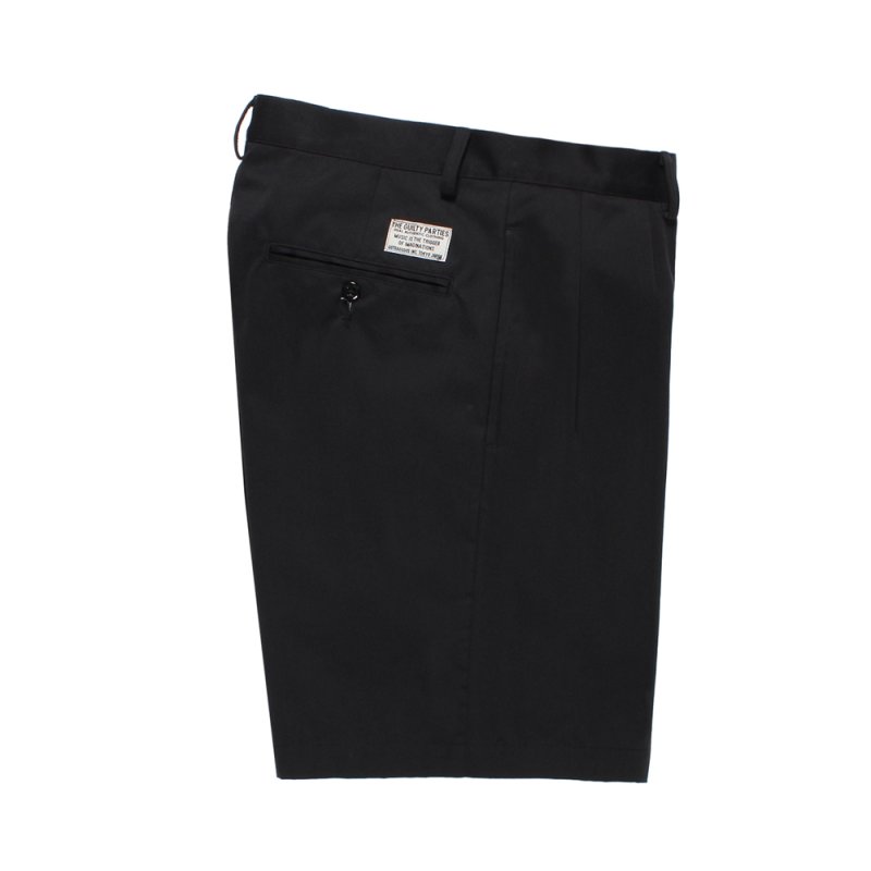 画像1: WACKO MARIA/DOUBLE PLEATED CHINO SHORT TROUSERS（BLACK）［ツータックチノショーツ-26春夏］