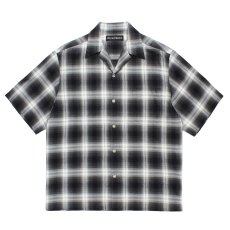 画像1: WACKO MARIA/OMBRE CHECK OPEN COLLAR SHIRT（GRAY）［オンブレチェックオープンカラーシャツ-26春夏］ (1)