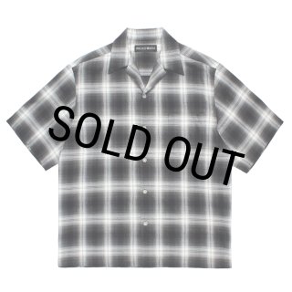 WACKO MARIA/OMBRE CHECK OPEN COLLAR SHIRT（GRAY）［オンブレ